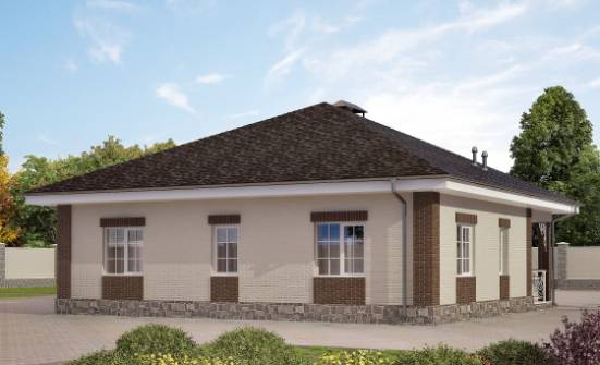 100-004-Л Проект одноэтажного дома, классический домик из газосиликатных блоков Севастополь | Проекты домов от House Expert