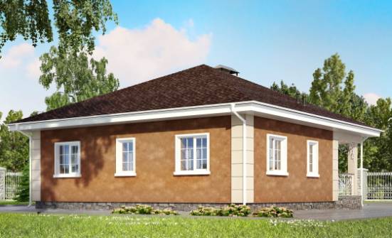 100-001-Л Проект одноэтажного дома, современный домик из пеноблока Севастополь | Проекты домов от House Expert