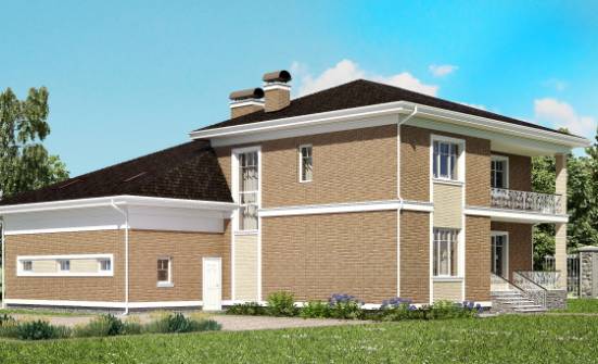 335-002-П Проект двухэтажного дома и гаражом, большой домик из кирпича Севастополь | Проекты домов от House Expert