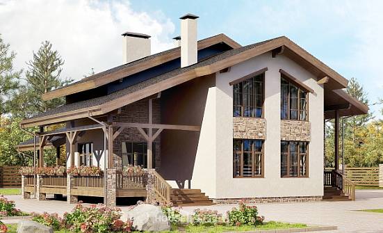 240-003-Л Проект двухэтажного дома мансардный этаж, уютный домик из кирпича Севастополь | Проекты домов от House Expert