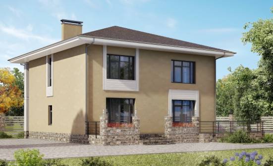 180-015-Л Проект двухэтажного дома, компактный загородный дом из газосиликатных блоков Севастополь | Проекты домов от House Expert