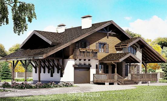 270-001-Л Проект двухэтажного дома с мансардным этажом и гаражом, простой домик из кирпича Севастополь | Проекты домов от House Expert