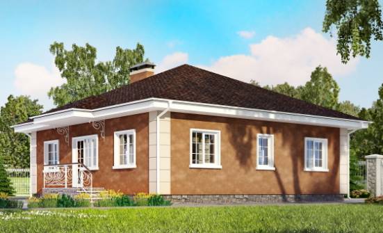 100-001-Л Проект одноэтажного дома, современный домик из пеноблока Севастополь | Проекты домов от House Expert