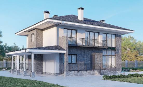 250-004-Л Проект двухэтажного дома, просторный домик из арболита Севастополь | Проекты домов от House Expert