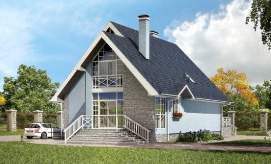 170-003-П Проект двухэтажного дома мансардой, экономичный домик из арболита Севастополь | Проекты домов от House Expert