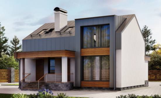 120-004-П Проект двухэтажного дома с мансардой, бюджетный домик из газобетона Севастополь | Проекты домов от House Expert