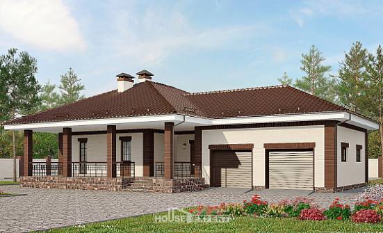 160-015-П Проект одноэтажного дома, гараж, доступный домик из блока Севастополь | Проекты домов от House Expert