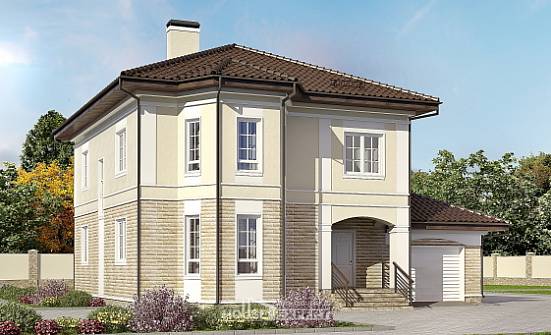 220-007-П Проект двухэтажного дома и гаражом, классический дом из кирпича Севастополь | Проекты домов от House Expert