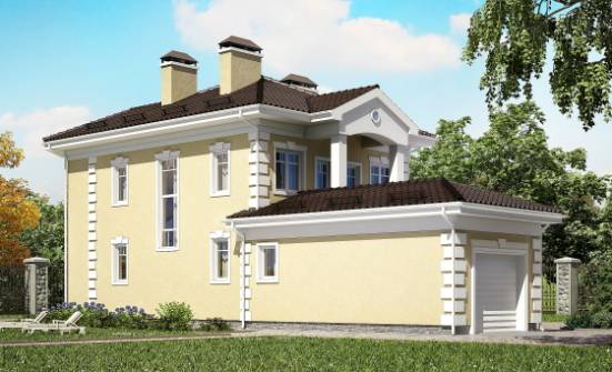 150-006-Л Проект двухэтажного дома, гараж, простой дом из бризолита Севастополь | Проекты домов от House Expert