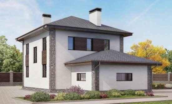 185-004-Л Проект двухэтажного дома, гараж, красивый загородный дом из твинблока Севастополь | Проекты домов от House Expert