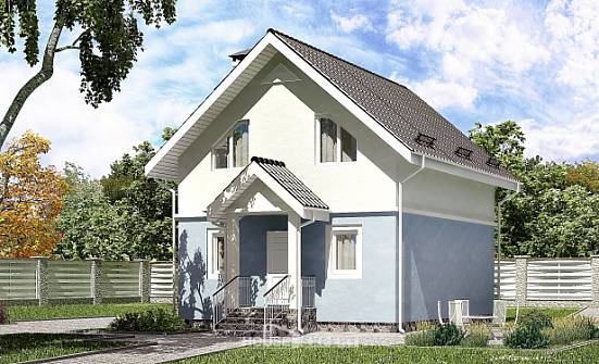 095-002-П Проект двухэтажного дома с мансардным этажом, простой коттедж из газосиликатных блоков Севастополь | Проекты домов от House Expert