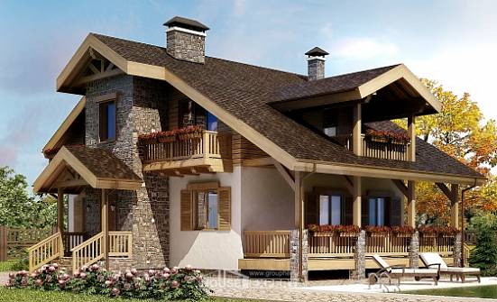150-004-П Проект двухэтажного дома с мансардой, бюджетный загородный дом из блока Севастополь | Проекты домов от House Expert