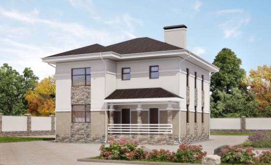 150-014-П Проект двухэтажного дома, простой дом из твинблока Севастополь | Проекты домов от House Expert