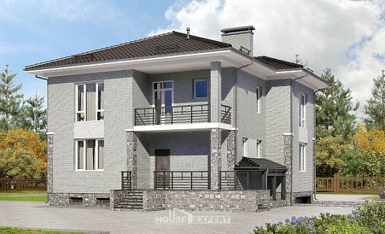 275-004-П Проект трехэтажного дома, гараж, огромный загородный дом из кирпича Севастополь | Проекты домов от House Expert