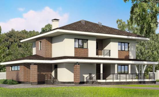 275-002-П Проект двухэтажного дома, гараж, красивый коттедж из кирпича Севастополь | Проекты домов от House Expert