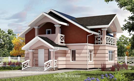 155-009-Л Проект двухэтажного дома с мансардой, уютный дом из пеноблока Севастополь | Проекты домов от House Expert