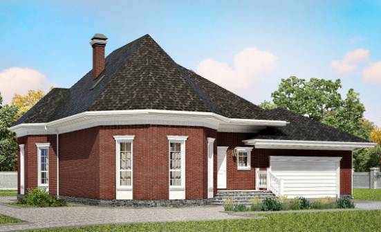 290-002-П Проект двухэтажного дома мансардой, гараж, классический дом из бризолита Севастополь | Проекты домов от House Expert