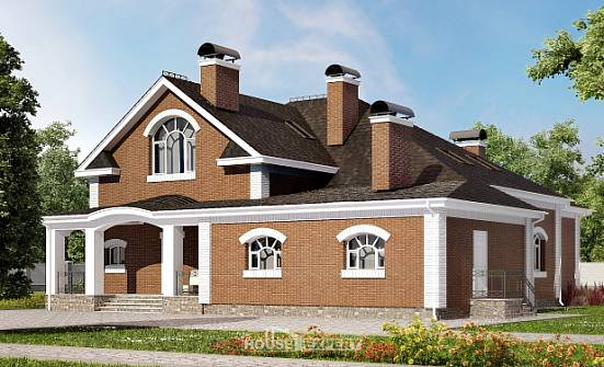 400-003-П Проект двухэтажного дома с мансардой, огромный загородный дом из газосиликатных блоков Севастополь | Проекты домов от House Expert