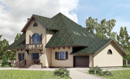 350-001-П Проект двухэтажного дома с мансардой, гараж, современный домик из керамзитобетонных блоков Севастополь | Проекты домов от House Expert