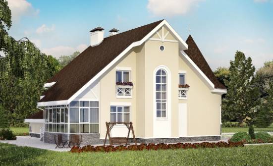 275-001-Л Проект двухэтажного дома мансардный этаж, гараж, классический дом из кирпича Севастополь | Проекты домов от House Expert