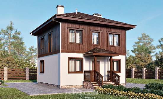 100-006-Л Проект двухэтажного дома, бюджетный загородный дом из твинблока Севастополь | Проекты домов от House Expert