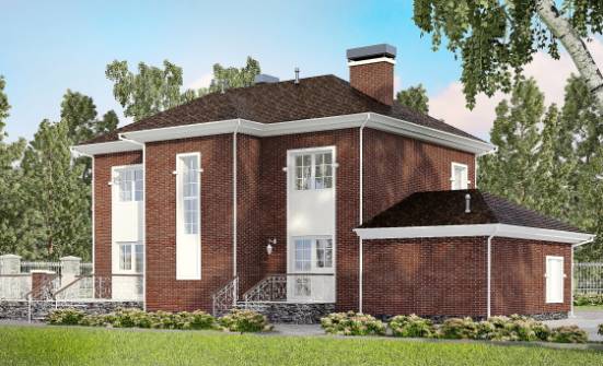 180-006-Л Проект двухэтажного дома и гаражом, классический домик из кирпича Севастополь | Проекты домов от House Expert
