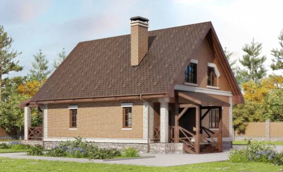 160-011-Л Проект двухэтажного дома мансардный этаж, уютный дом из пеноблока Севастополь | Проекты домов от House Expert