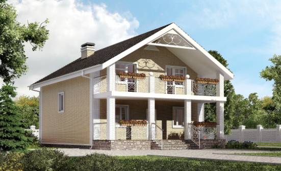 150-007-Л Проект двухэтажного дома мансардой, бюджетный коттедж из арболита Севастополь | Проекты домов от House Expert