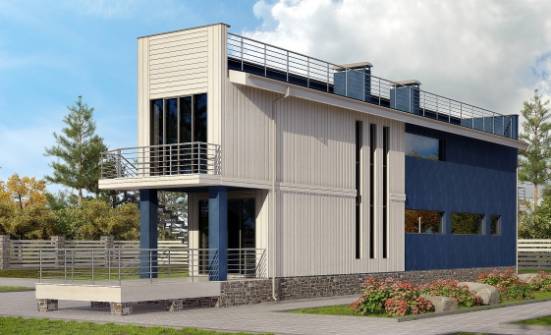 100-003-П Проект двухэтажного дома, небольшой коттедж из твинблока Севастополь | Проекты домов от House Expert