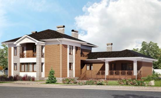 520-002-Л Проект трехэтажного дома, гараж, просторный домик из поризованных блоков Севастополь | Проекты домов от House Expert