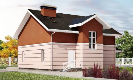 155-009-Л Проект двухэтажного дома с мансардой, уютный дом из пеноблока Севастополь | Проекты домов от House Expert