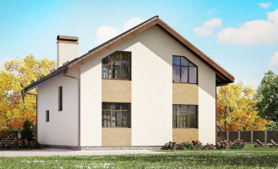 170-002-П Проект двухэтажного дома с мансардой, уютный домик из твинблока Севастополь | Проекты домов от House Expert