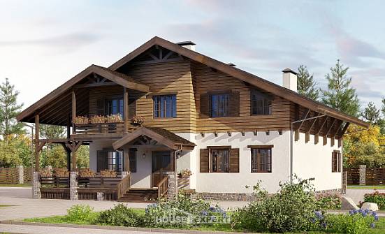 260-001-П Проект двухэтажного дома с мансардным этажом, красивый домик из кирпича Севастополь | Проекты домов от House Expert