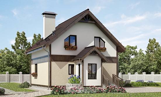 105-001-П Проект двухэтажного дома с мансардой, современный домик из блока Севастополь | Проекты домов от House Expert