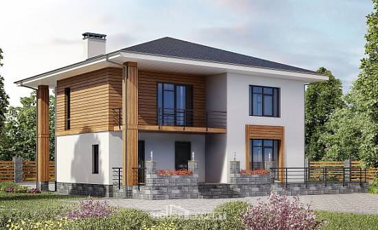 180-015-П Проект двухэтажного дома, бюджетный коттедж из газобетона Севастополь | Проекты домов от House Expert