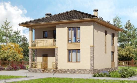 170-005-Л Проект двухэтажного дома, бюджетный дом из блока Севастополь | Проекты домов от House Expert