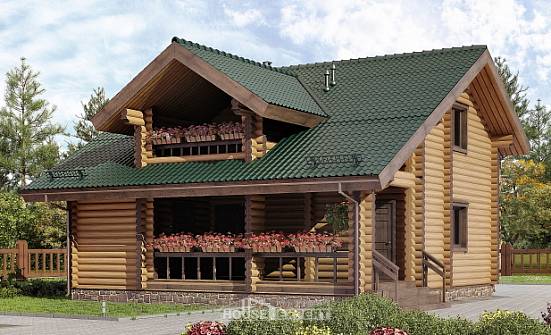 110-005-П Проект двухэтажного дома с мансардным этажом, недорогой дом из дерева Севастополь | Проекты домов от House Expert