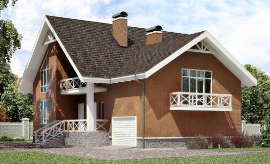 215-001-П Проект двухэтажного дома мансардный этаж и гаражом, современный дом из теплоблока Севастополь | Проекты домов от House Expert
