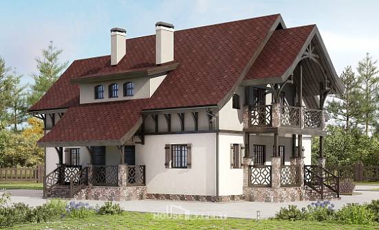 180-014-П Проект двухэтажного дома мансардный этаж, скромный дом из арболита Севастополь | Проекты домов от House Expert