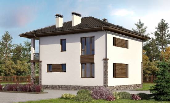 170-005-П Проект двухэтажного дома, недорогой загородный дом из теплоблока Севастополь | Проекты домов от House Expert