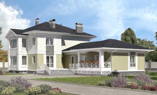 620-001-Л Проект трехэтажного дома и гаражом, классический дом из газобетона Севастополь | Проекты домов от House Expert