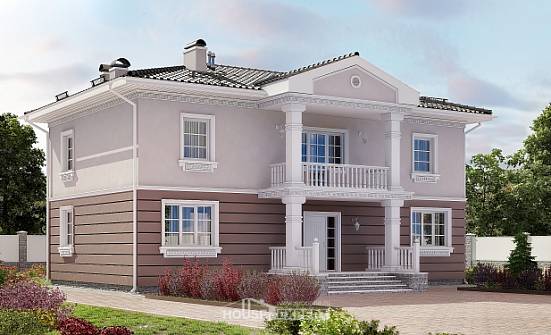 210-005-П Проект двухэтажного дома, классический загородный дом из газобетона Севастополь | Проекты домов от House Expert