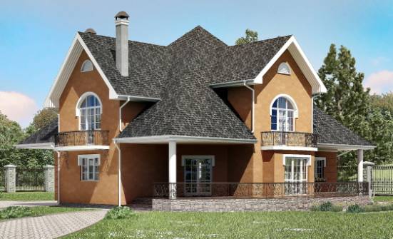 310-001-П Проект двухэтажного дома с мансардным этажом, современный дом из блока Севастополь | Проекты домов от House Expert