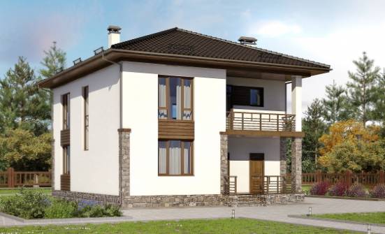 170-005-П Проект двухэтажного дома, недорогой загородный дом из теплоблока Севастополь | Проекты домов от House Expert