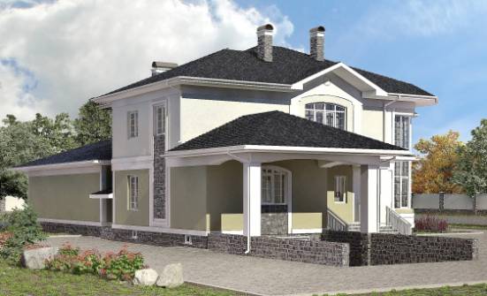 620-001-Л Проект трехэтажного дома и гаражом, классический дом из газобетона Севастополь | Проекты домов от House Expert
