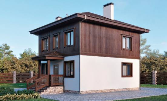 100-006-Л Проект двухэтажного дома, бюджетный загородный дом из твинблока Севастополь | Проекты домов от House Expert