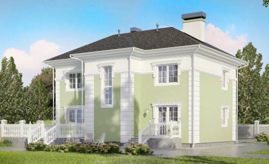 155-005-П Проект двухэтажного дома, классический домик из арболита Севастополь | Проекты домов от House Expert