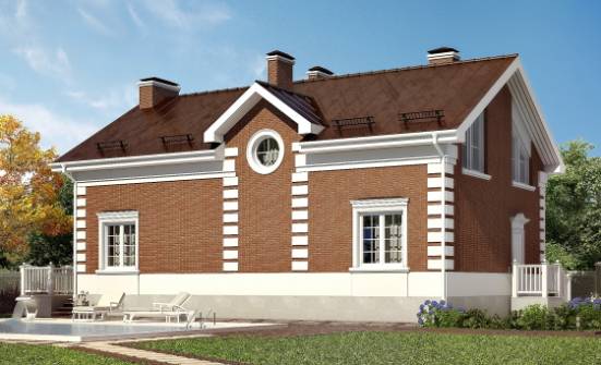160-009-П Проект двухэтажного дома с мансардой, доступный домик из твинблока Севастополь | Проекты домов от House Expert