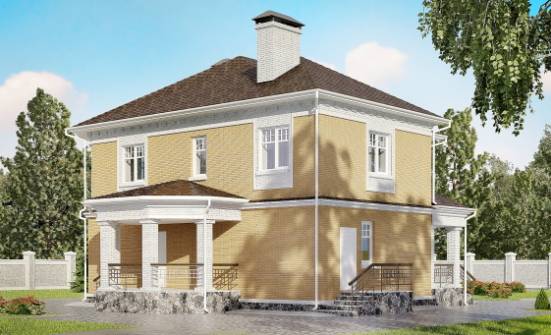 160-001-Л Проект двухэтажного дома, красивый загородный дом из газобетона Севастополь | Проекты домов от House Expert