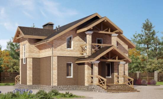 160-014-П Проект двухэтажного дома, красивый коттедж из блока Севастополь | Проекты домов от House Expert